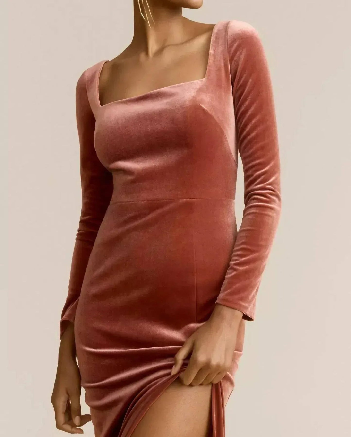 Rachel Long Sleeve Square Neck Dress