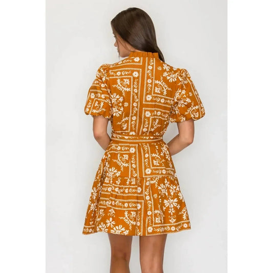 Carmen Bandana Print Cotton Mini Dress