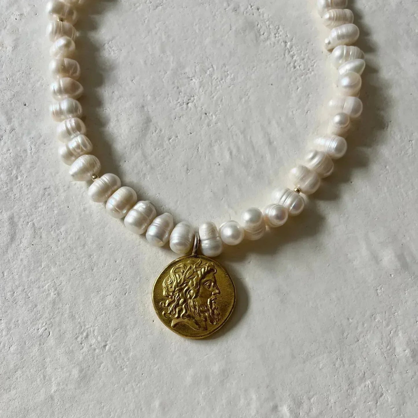 Freshwater Pearl And Vintage Coin Necklace