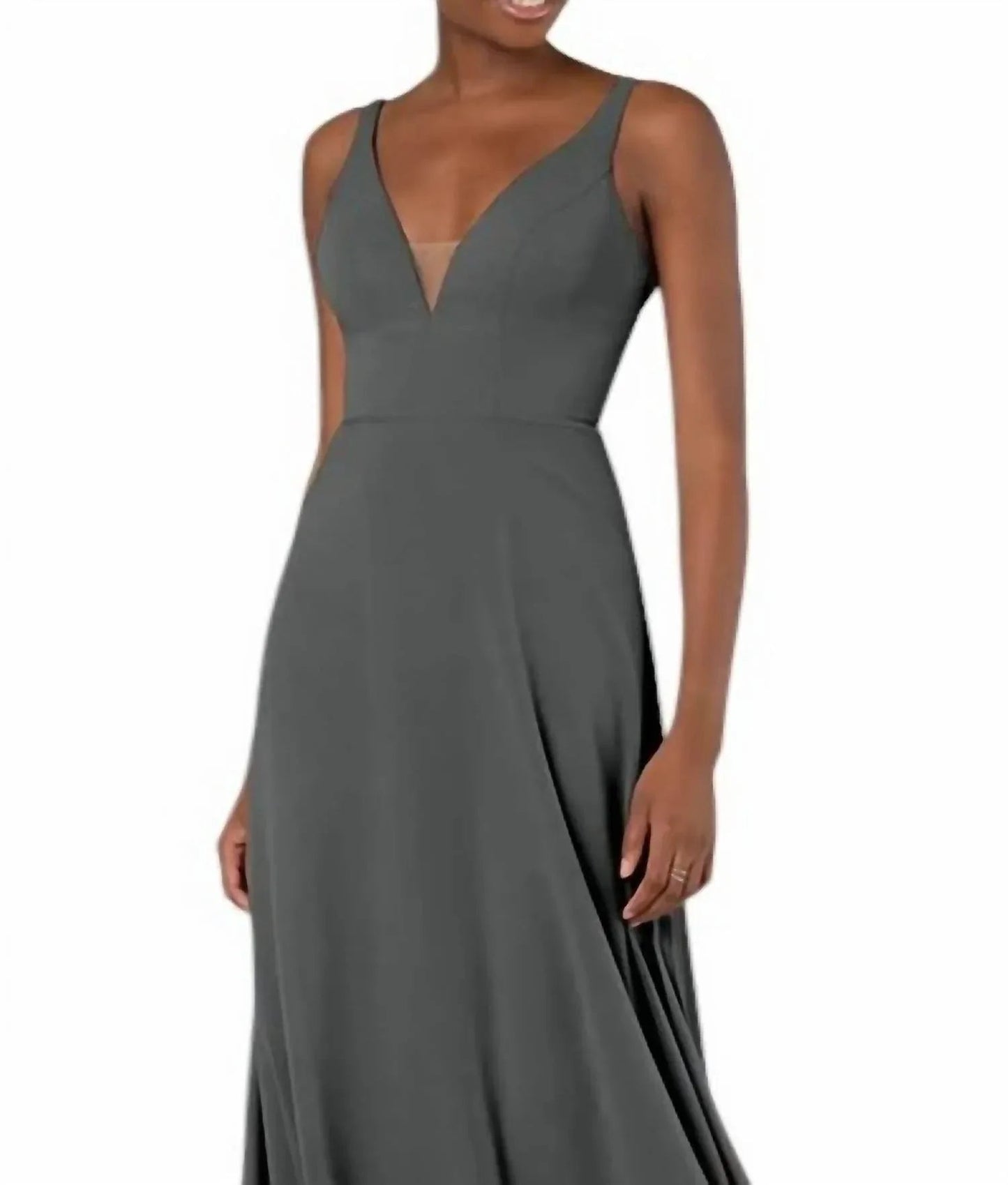 Sexy Brautjungfernkleid mit tiefem V-Ausschnitt
