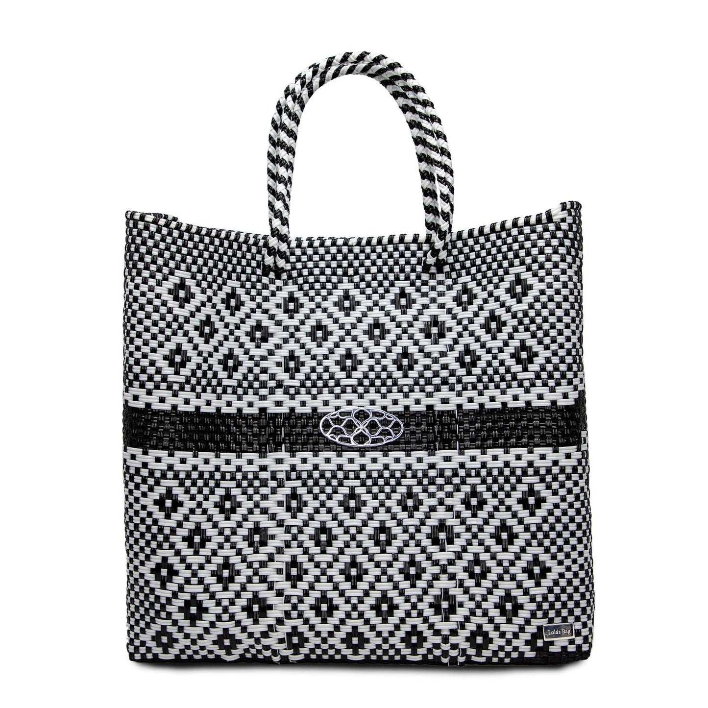 Handgemachte Aztec-gestreifte Tote Bag mit normalen Trägern, Größe M, für Damen