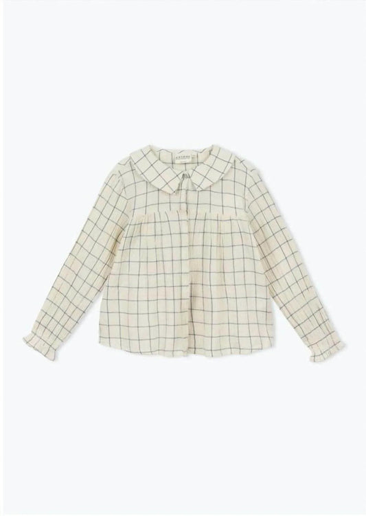 Emilie Crepe Check Blouse