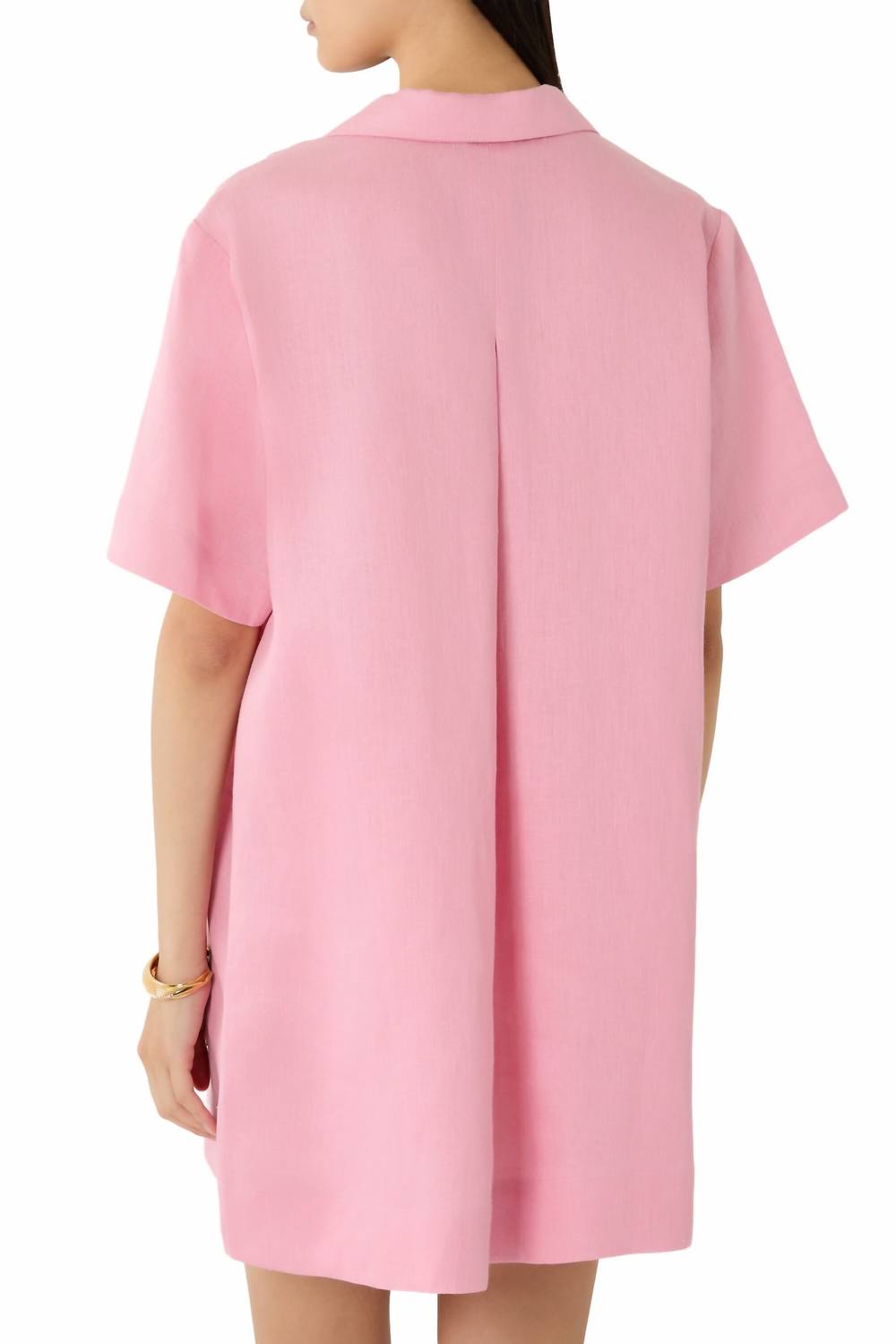 Linen Short Buttoned Shirt Dress
