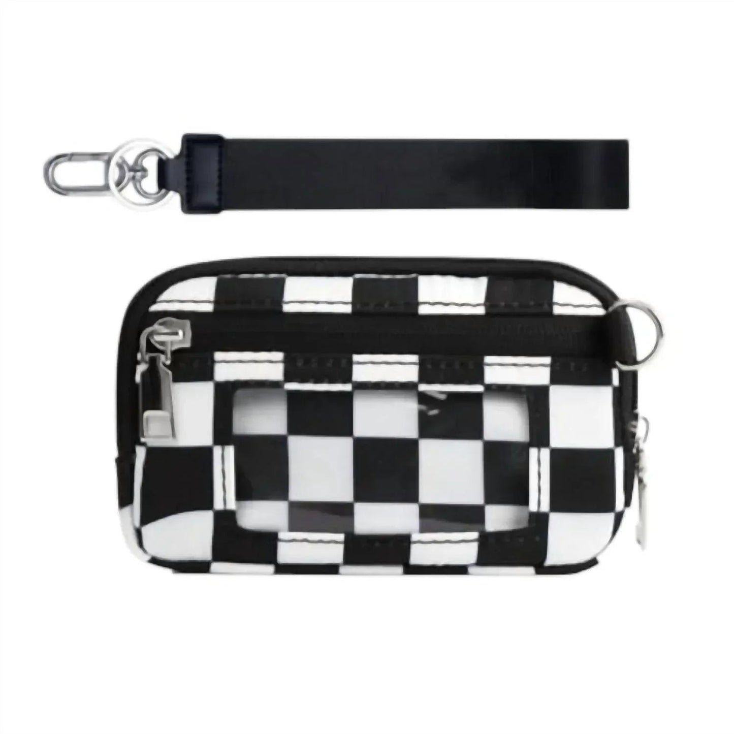 Women's Checkered Id Wallet Nylon Wristlets