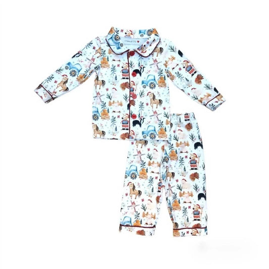Boys Christmas On The Farm 2 Piece Set