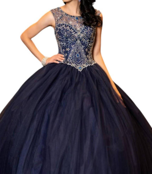 Beaded Tulle Prom Dress