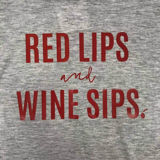 Women's Red Lips & Wine Sips Tee