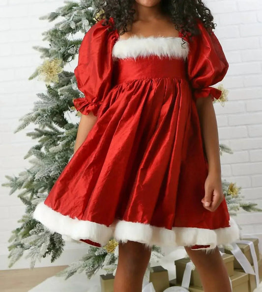 Faux Fur Trimmed Santa Baby Doll Onesie