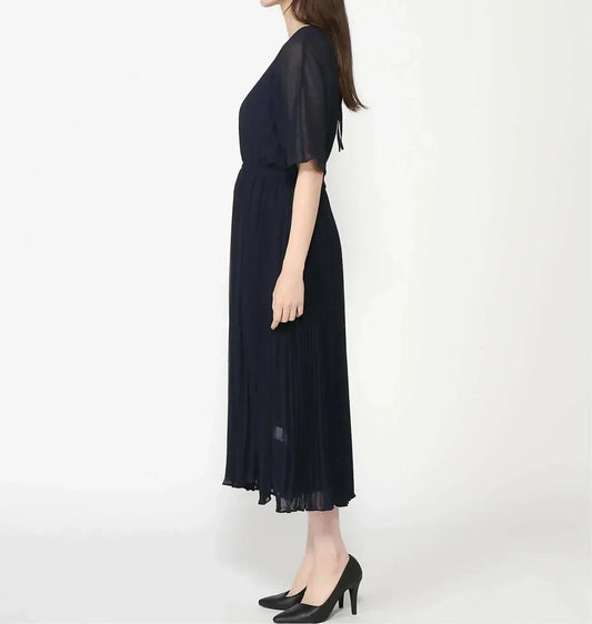 Chiffon Pleated Maxi Dress