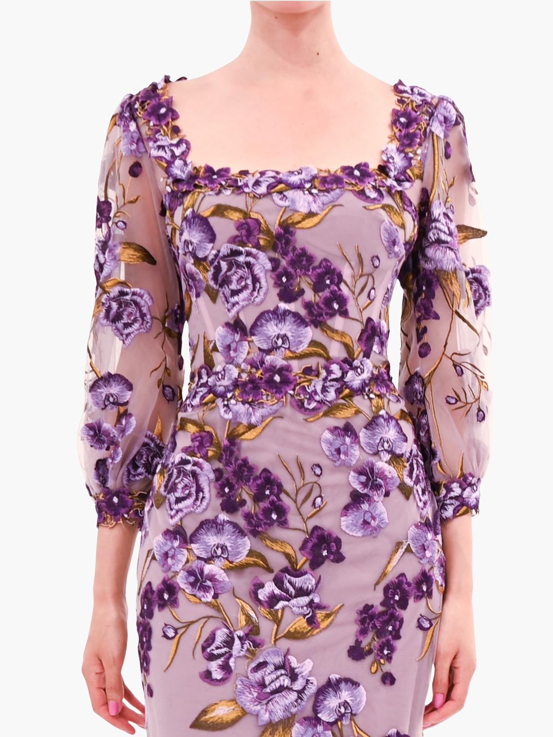 Bronix Botanicals Long Sleeve Midi Dress