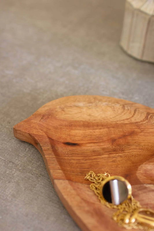 Bird Platter Wooden Decor