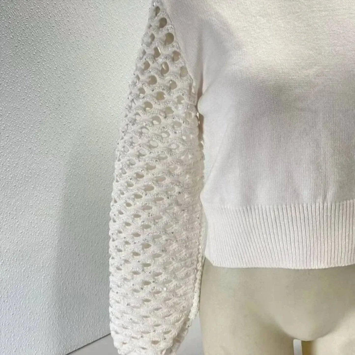 Women’s Sequin Braided Long Sleeve Soft Sweater