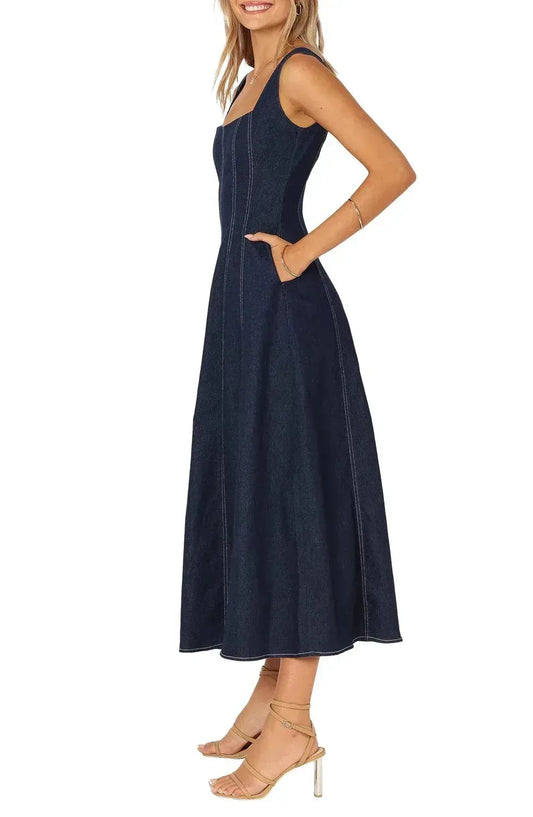 Callum Sleeveless Denim Maxi Dress