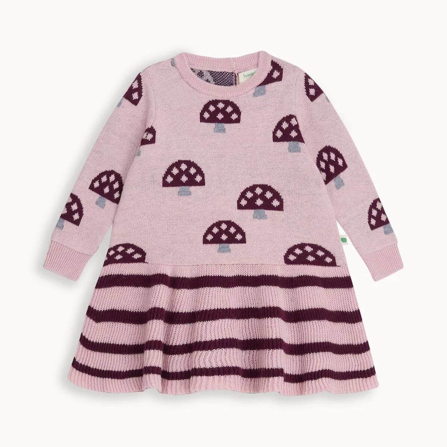 Mädchen Pilz Strickkleid
