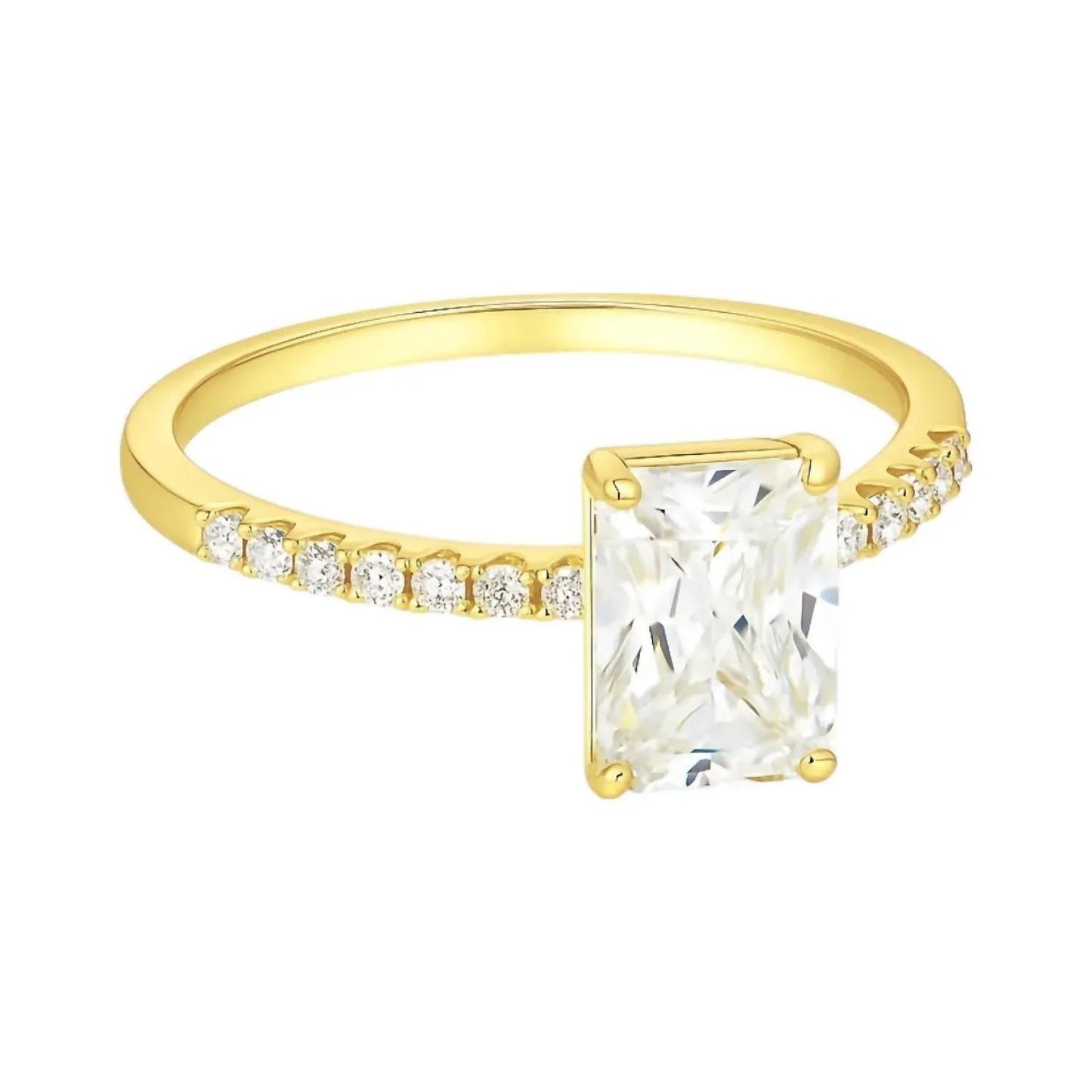 Women's Emerald Cut Moissanite Ring