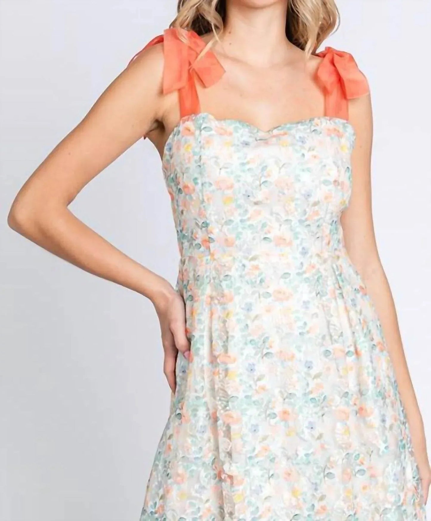 Floral Embroidered Midi Dress