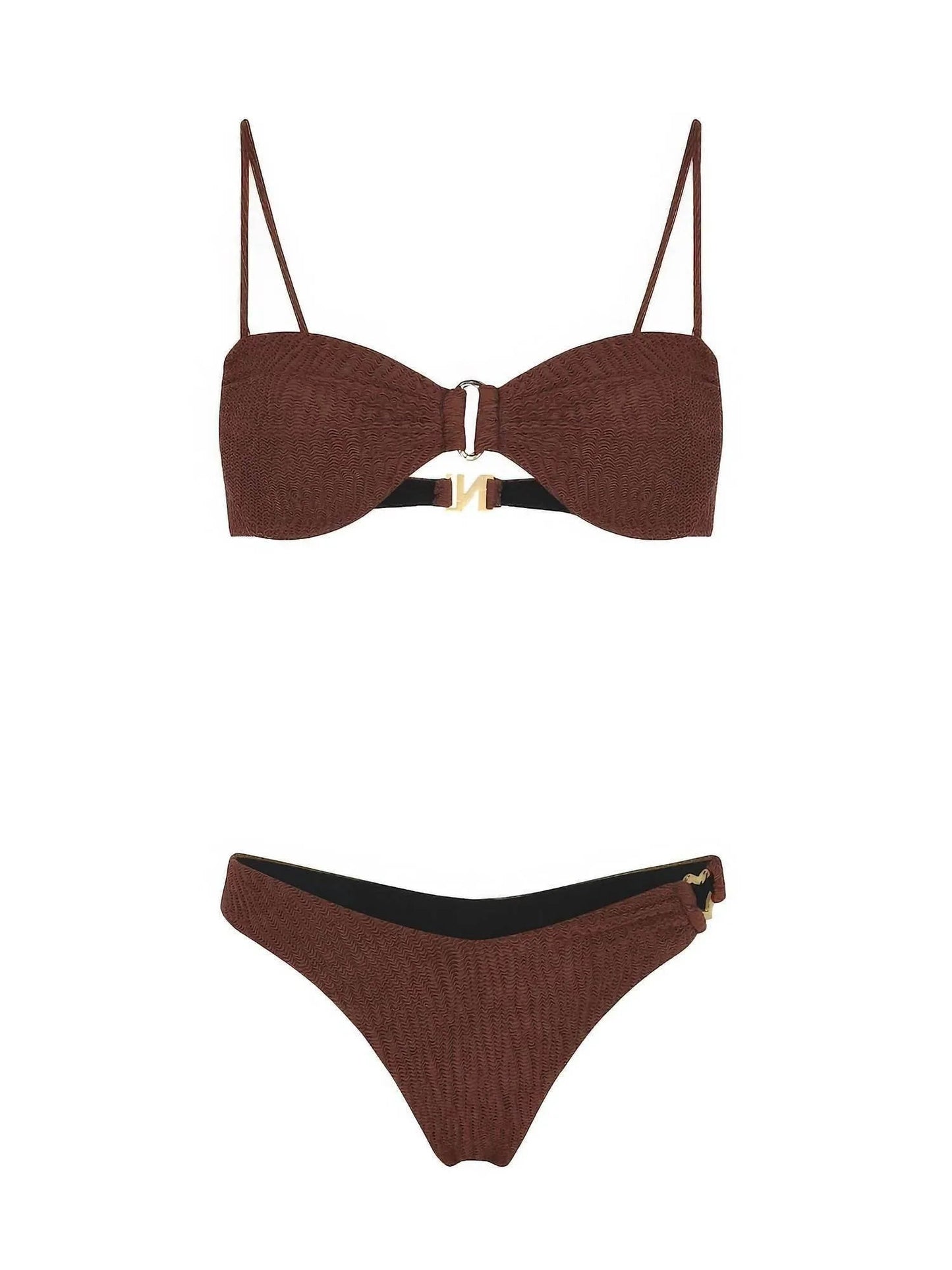 Bandeau-Bikinioberteil für Damen „Ondas Crinkle“