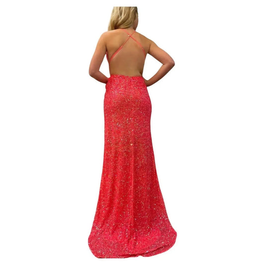 Maxikleid mit V-Ausschnitt und Rückenausschnitt