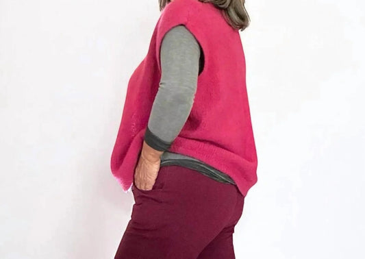 Ärmellose Strickjacke aus Kid Mohair