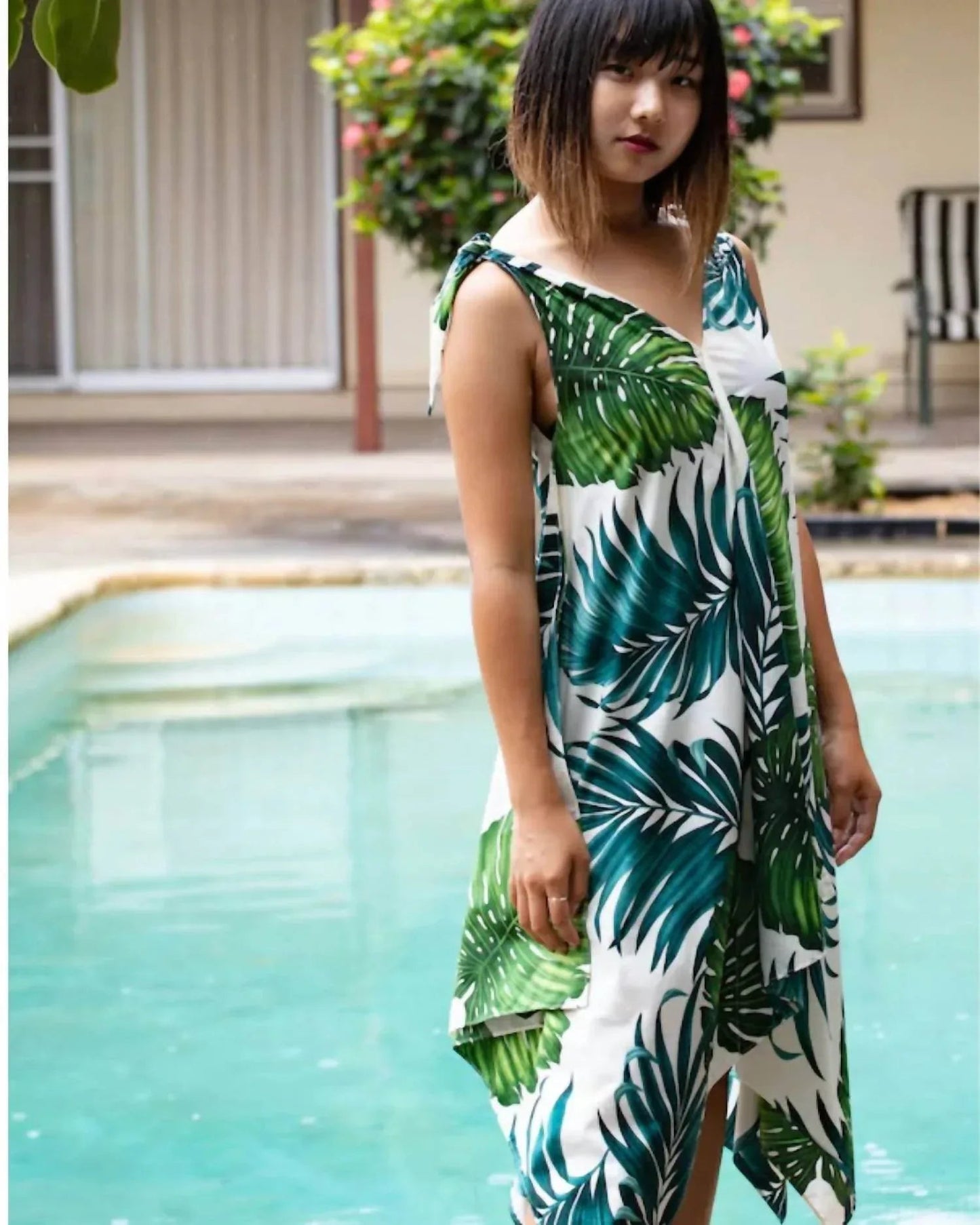 Monstera Handkerchief Dress