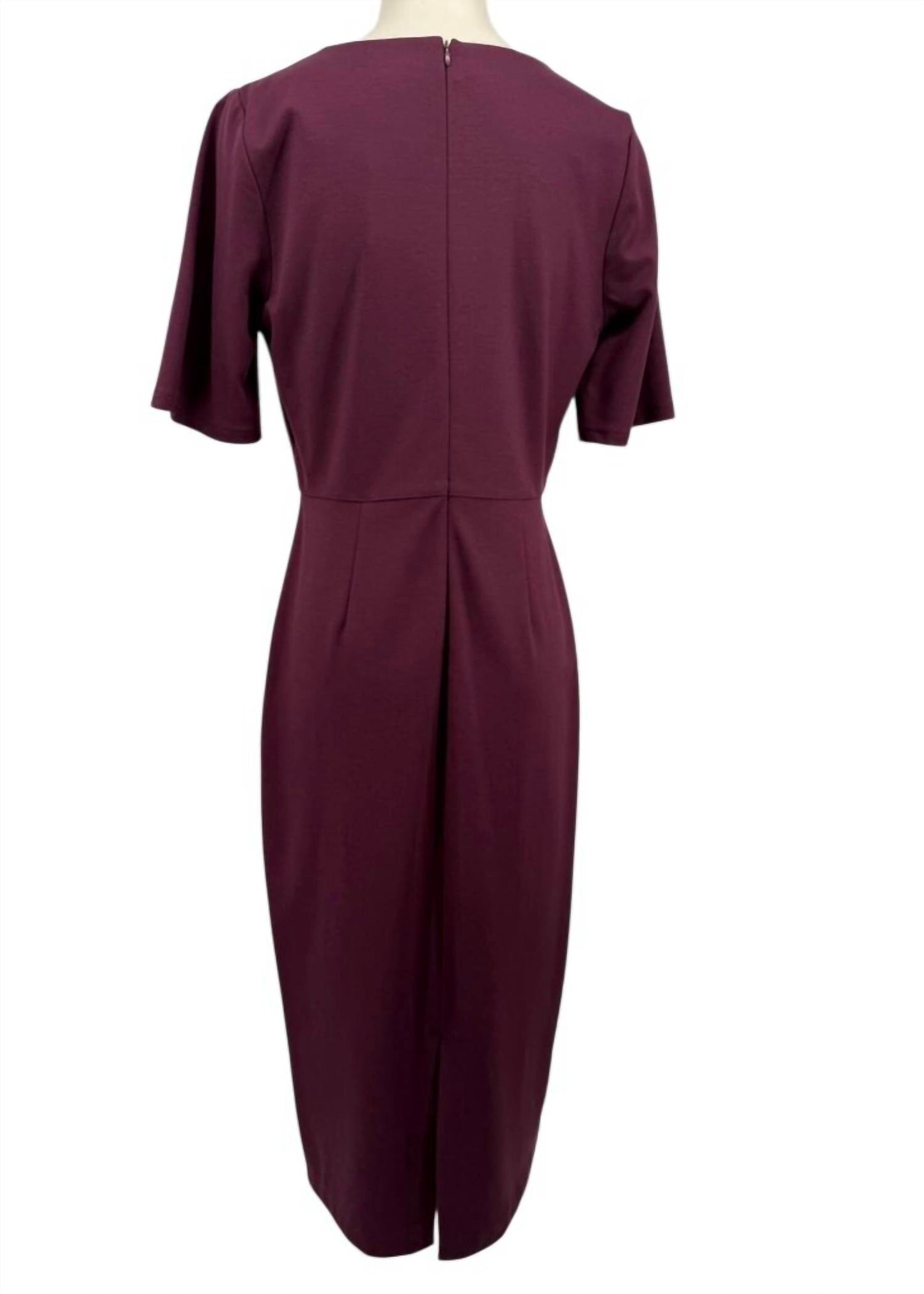 Damen V-Ausschnitt Kurzarm Midi-Kleid