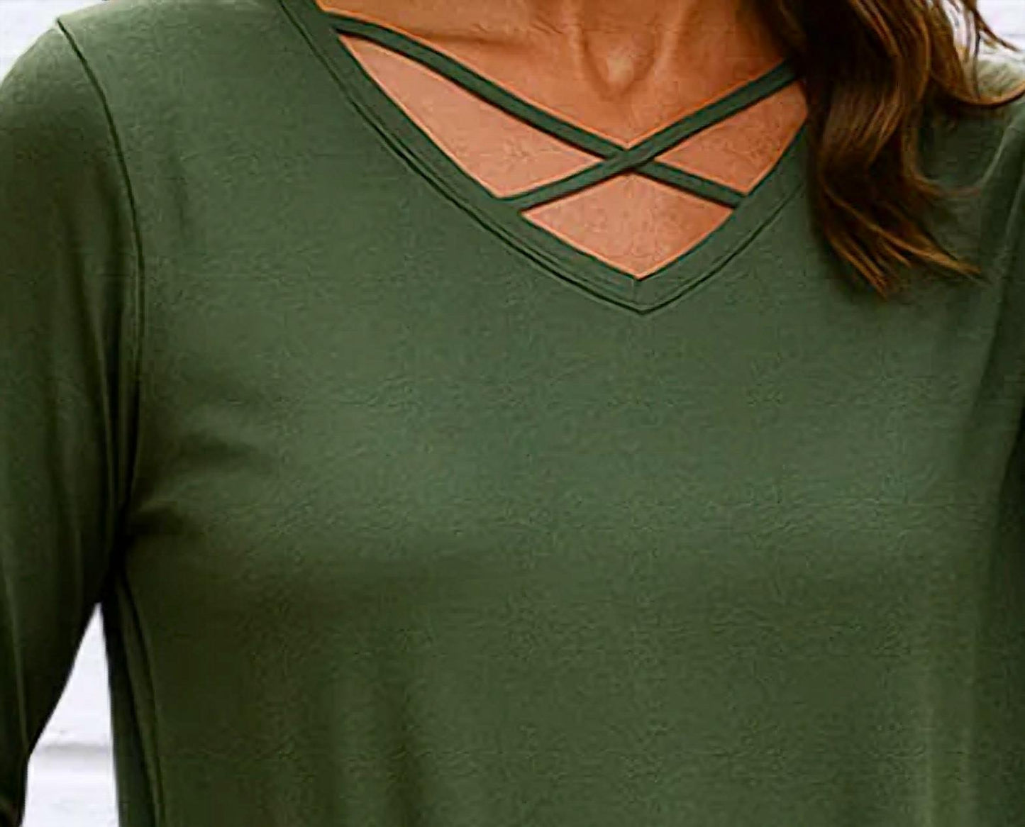 Langarmshirt mit überkreuztem Vorderteil