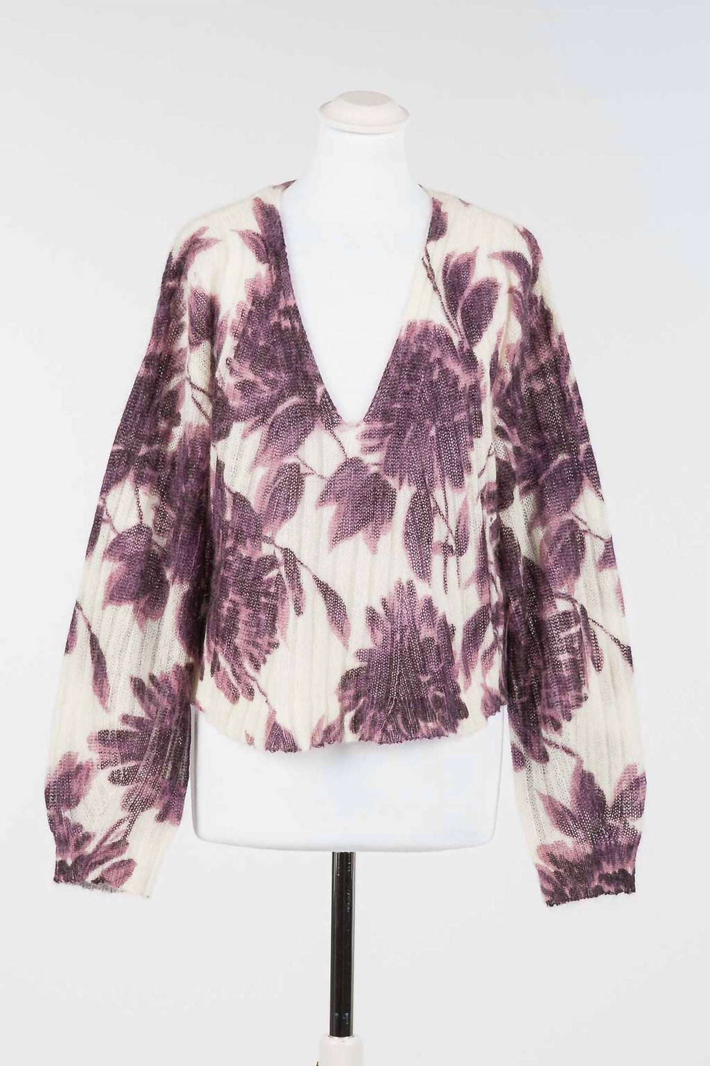 Pullover aus Mohairmischung mit Blumenmuster