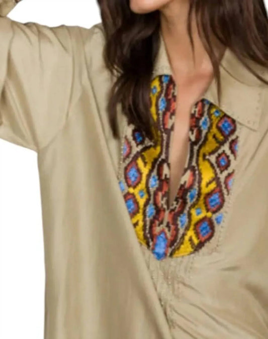 Woven Embroidered Midi Dress