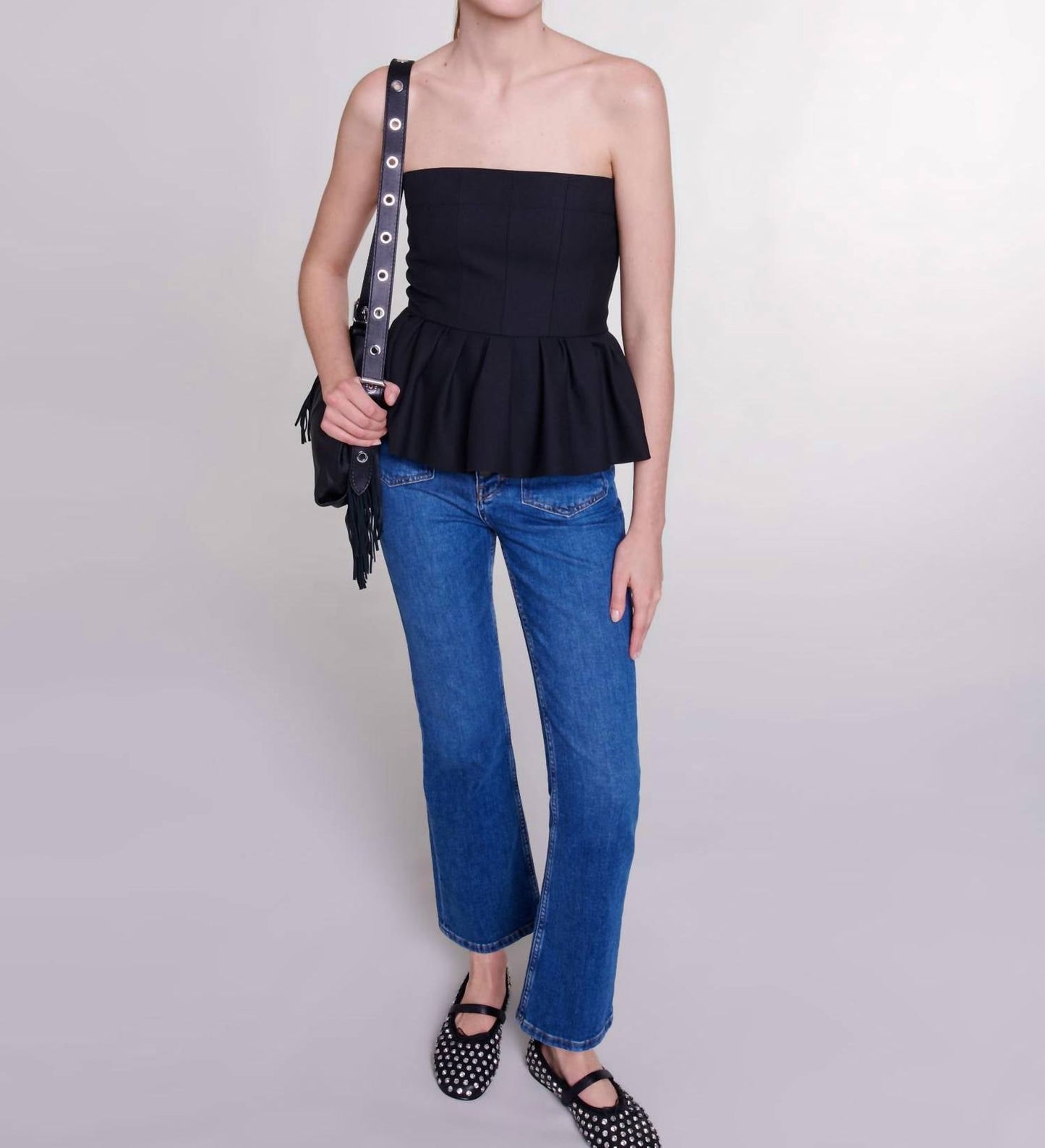 Denim-Jeans mit Knopfleiste und Eingrifftaschen