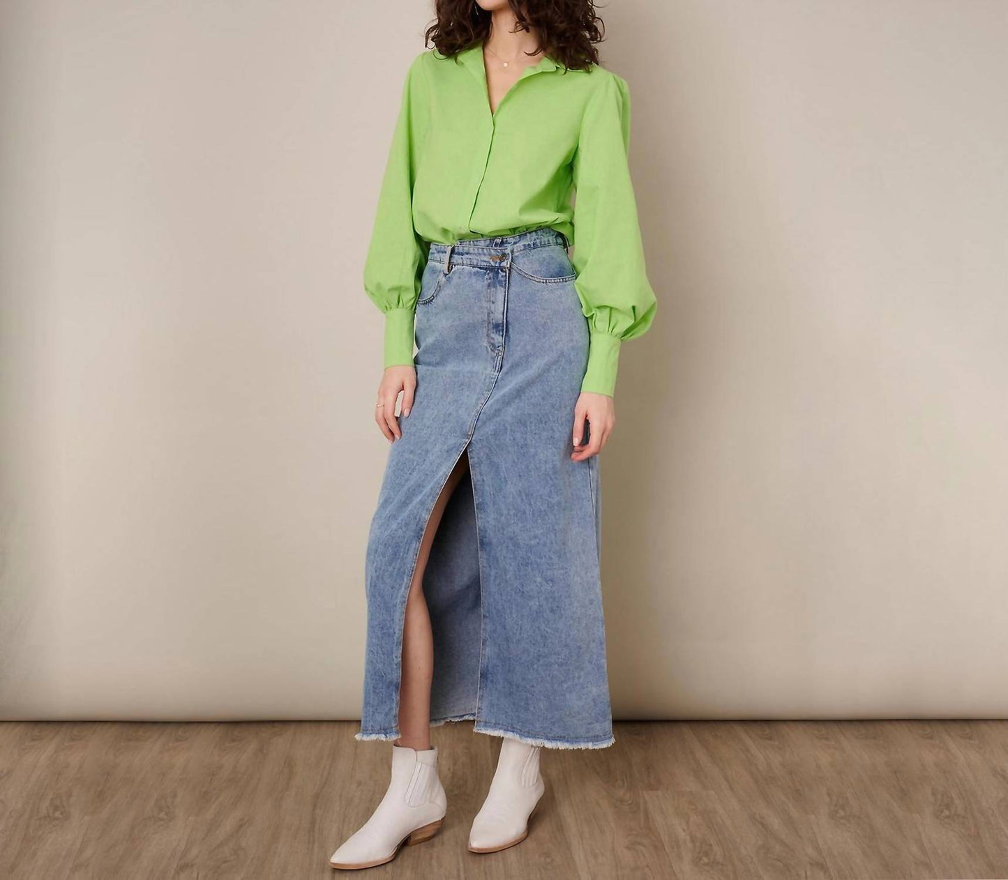 Asymmetrischer Jeans-Maxirock