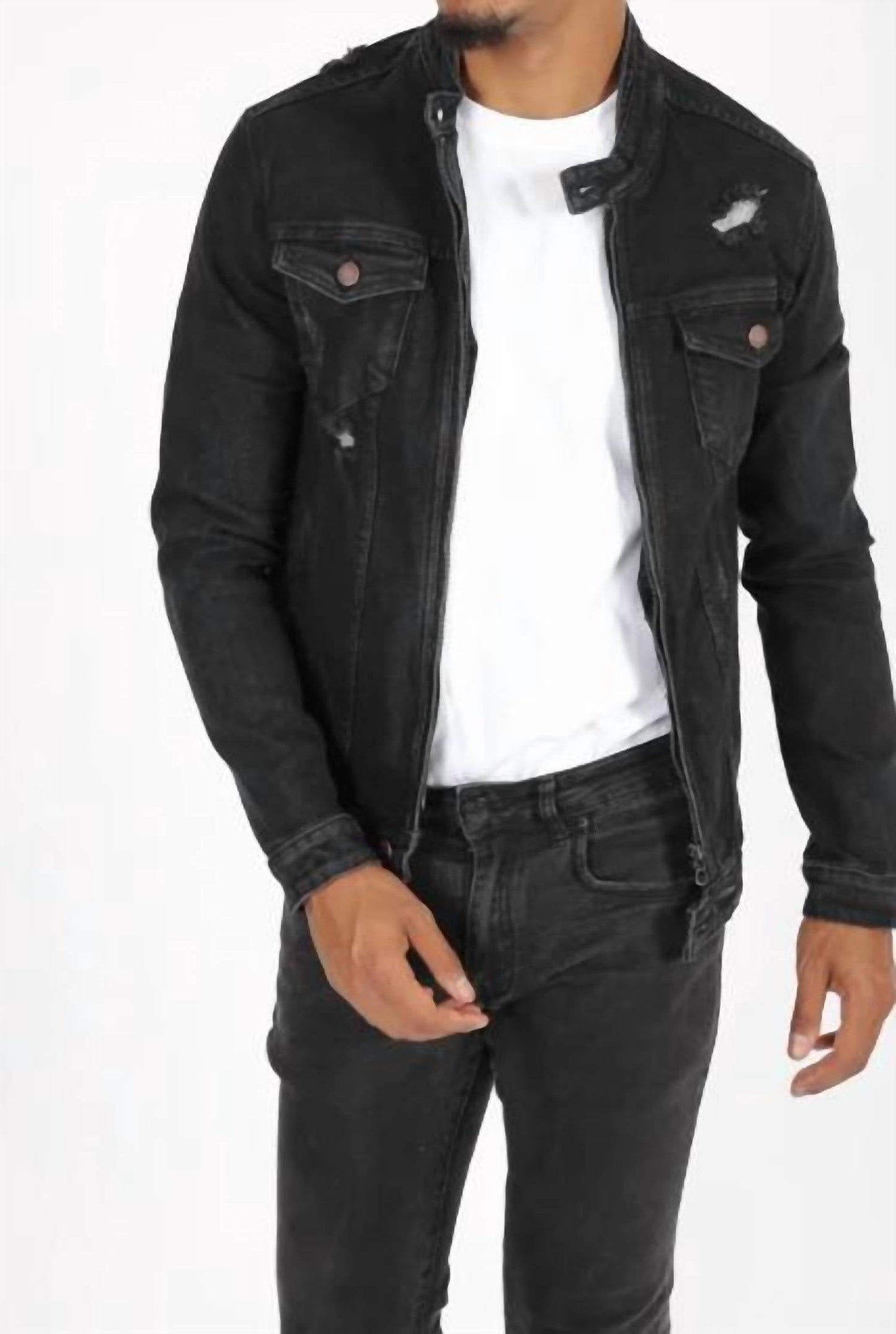 Men's Jean Zip-up Jacket
