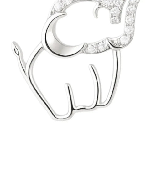 Women's Moissanite Pave Elephant Necklace