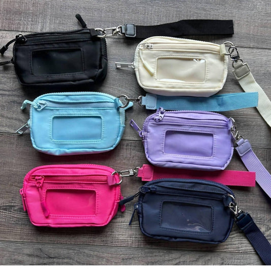 Women's Id Pouch Wallet With Wristlet Strap