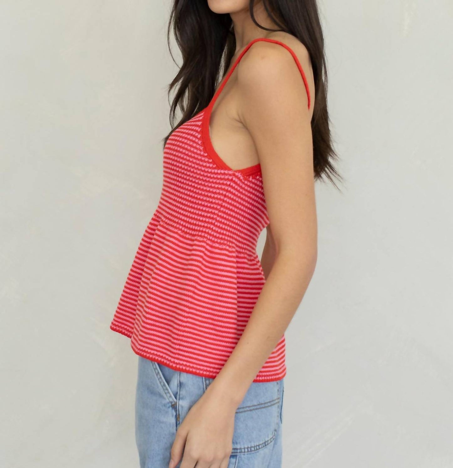 Ashlee Gestricktes Tanktop mit Streifen