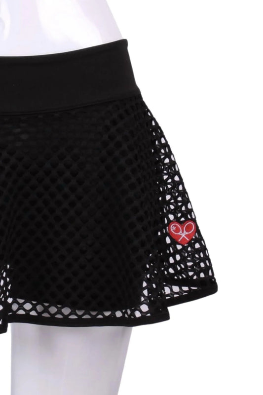 Women's Fishnet Longer Shorties Tennis Skirt