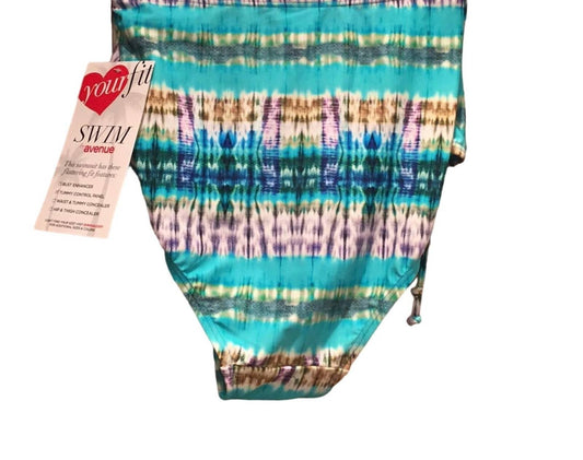 Women's Tummy Panel Hip Thigh Concealer Swim Bikini Bottom - Plus