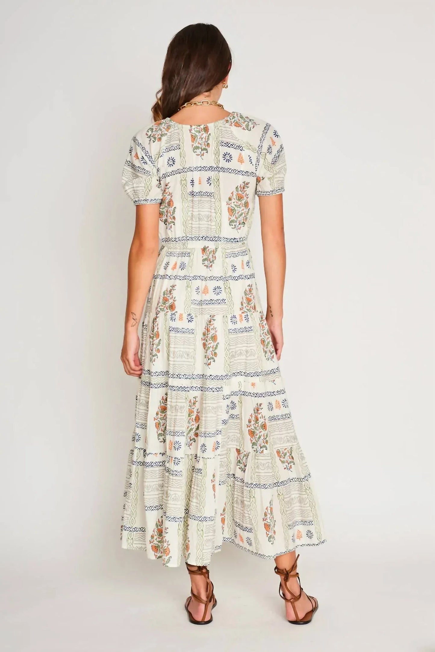 Ayana Maxi-Kleid mit Wüstenfliesenmuster