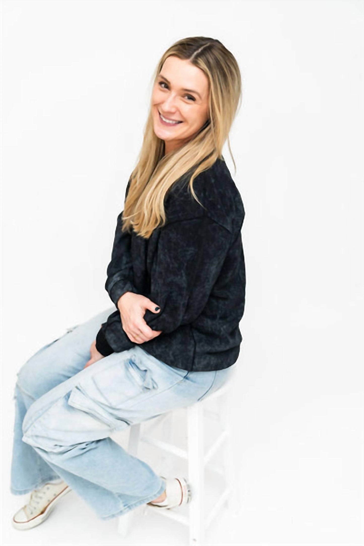 Acidwash Erwachsenen-Sweatshirt-Oberteil