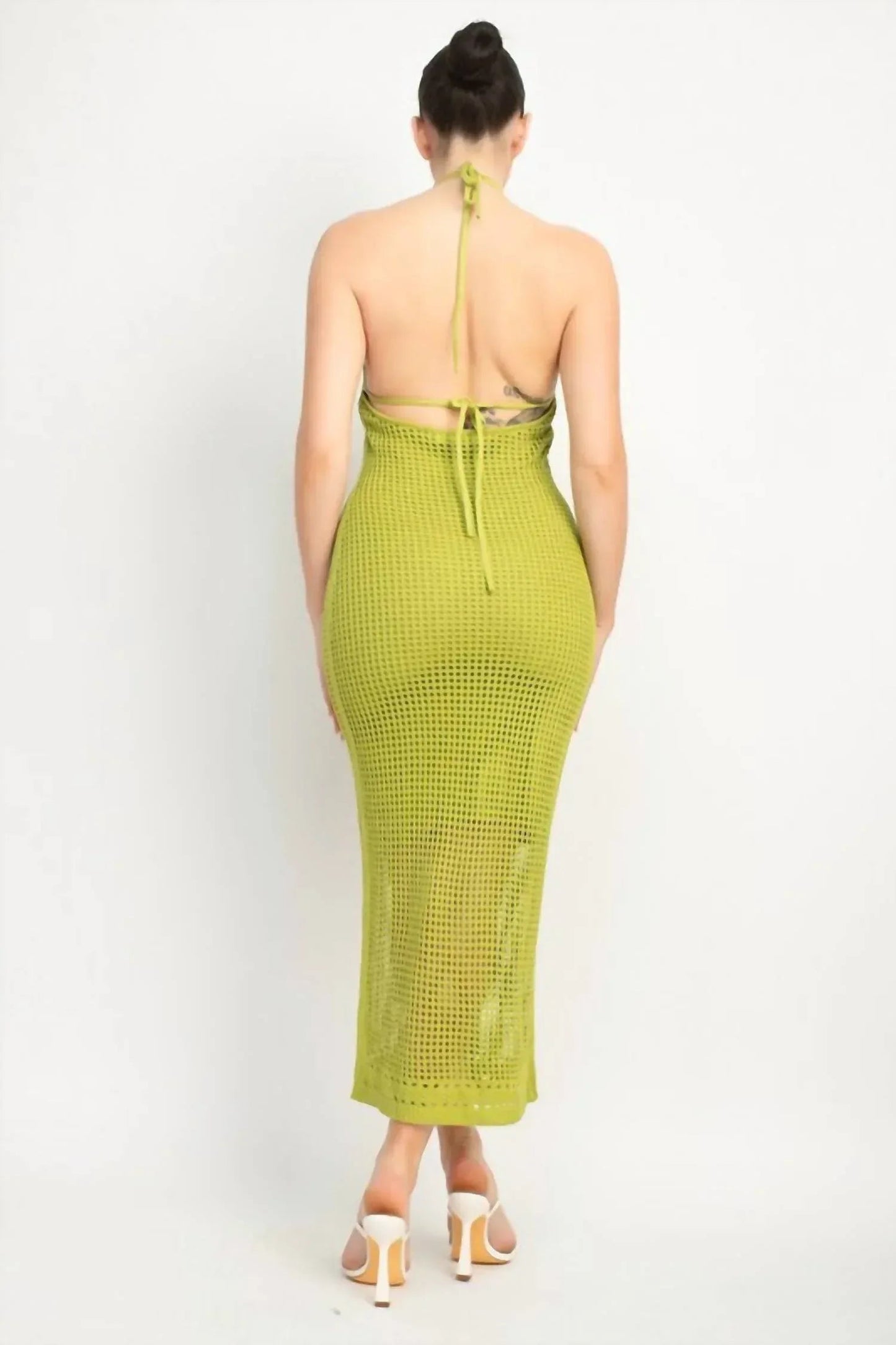 Neckholder rückenfreies Bodycon Maxikleid