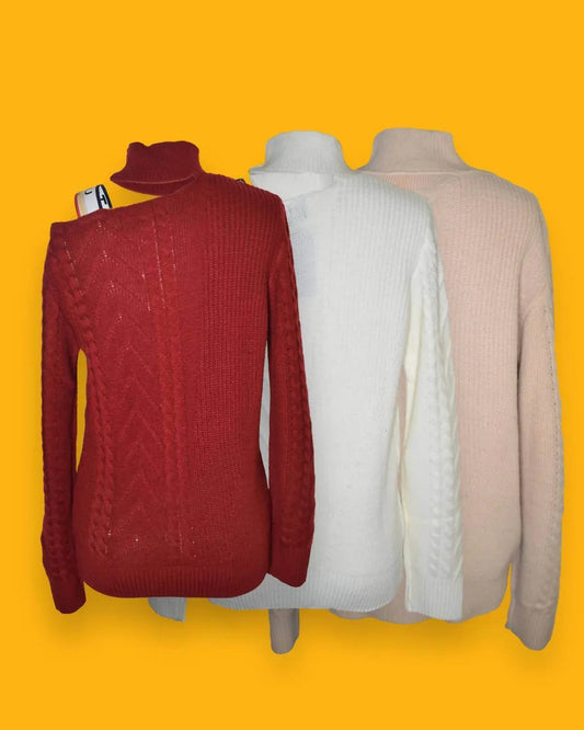 Women's Victorian Cut Out Shoulder Sweater