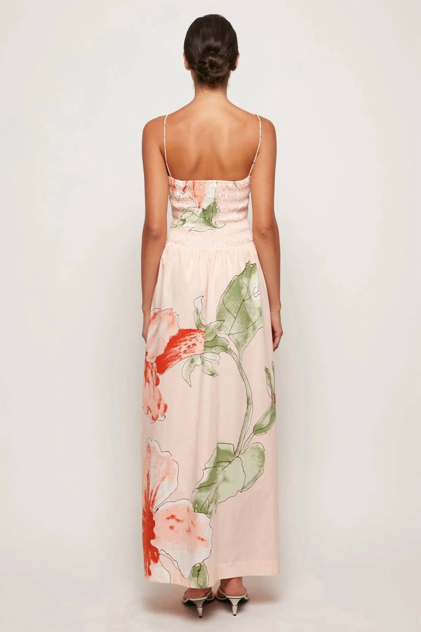 Midi-Kleid mit Rüschenoberteil