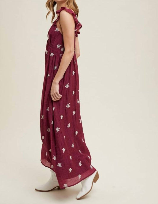 Floral Embroidered Midi Dress
