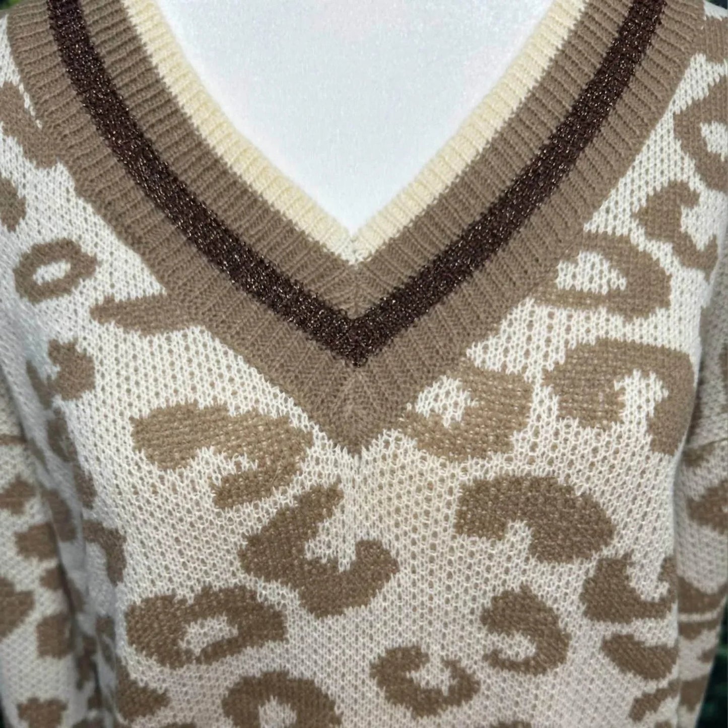 Animal Print Light Knit Winter Sweater