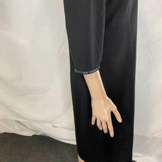 Women’s Leather-trim Sheath Midi Dress