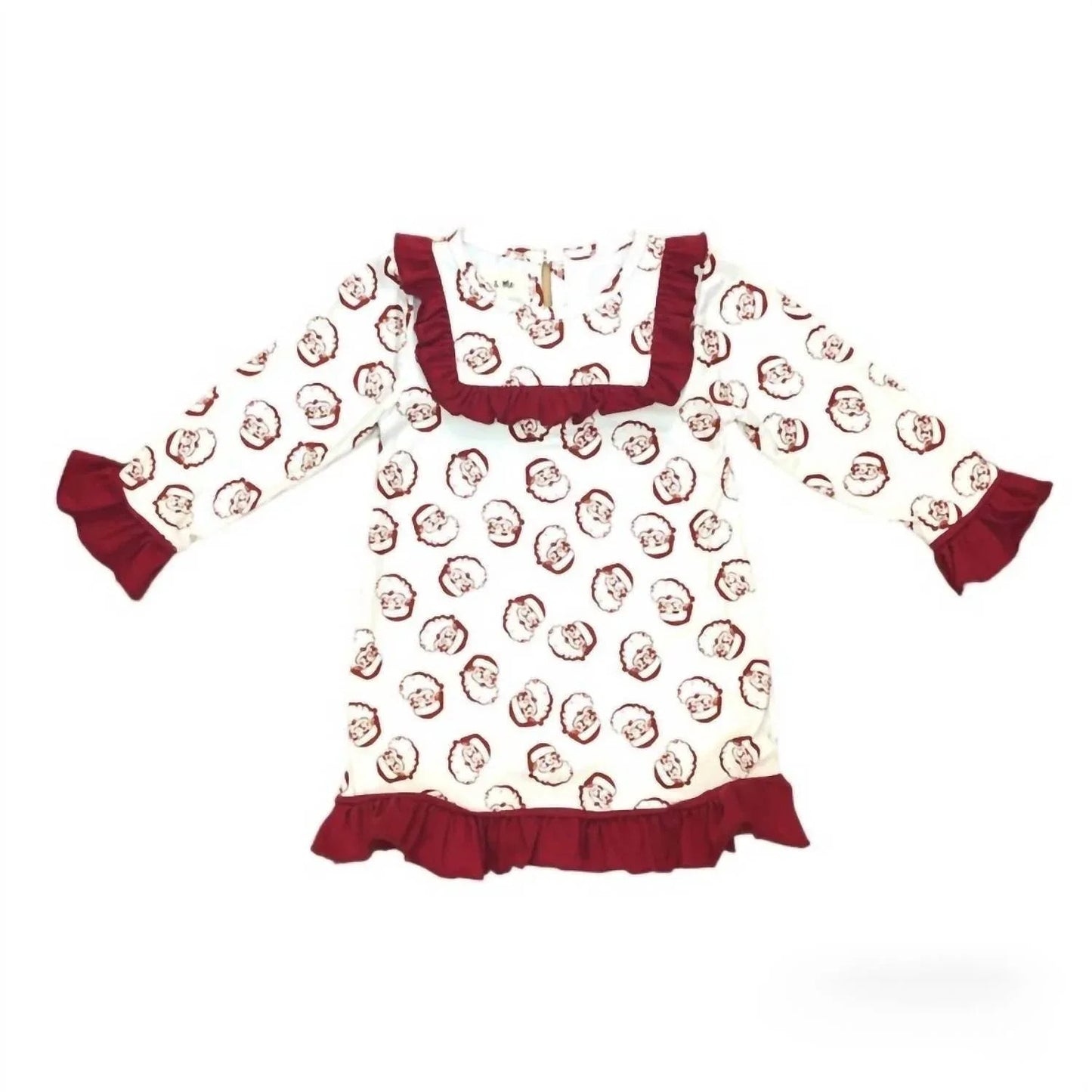 Girls Classic Santa Ruffle Gown