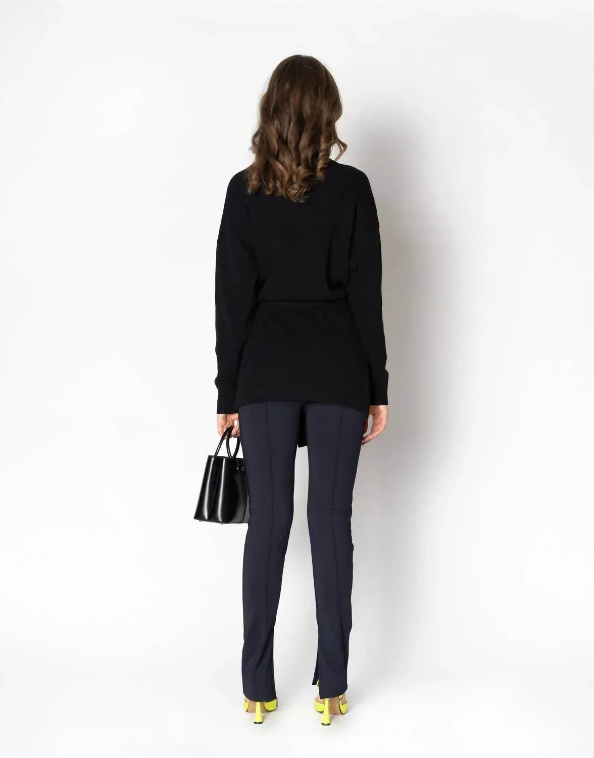 Waist Tie Slender Knit Relaxed Cardi