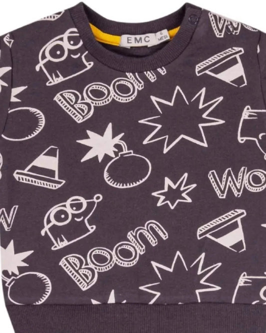 Boys' Boom Printed Fleece Sweatshirt