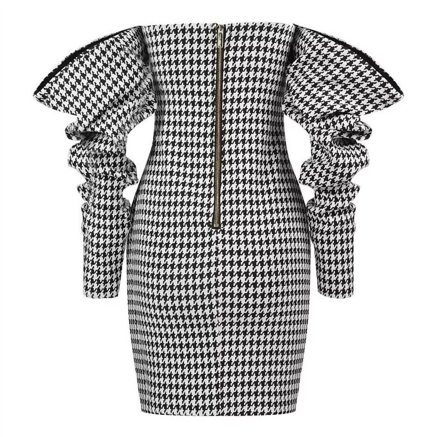 Privilege Houndstooth Dress