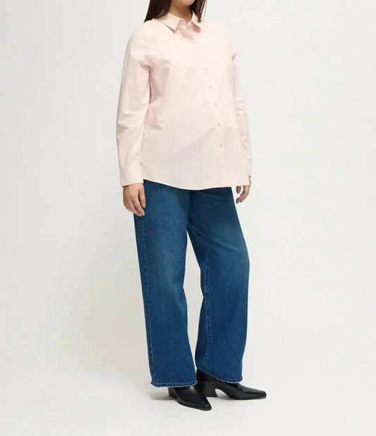 Classic Button Down Poplin Maternity And Nursing Shirt