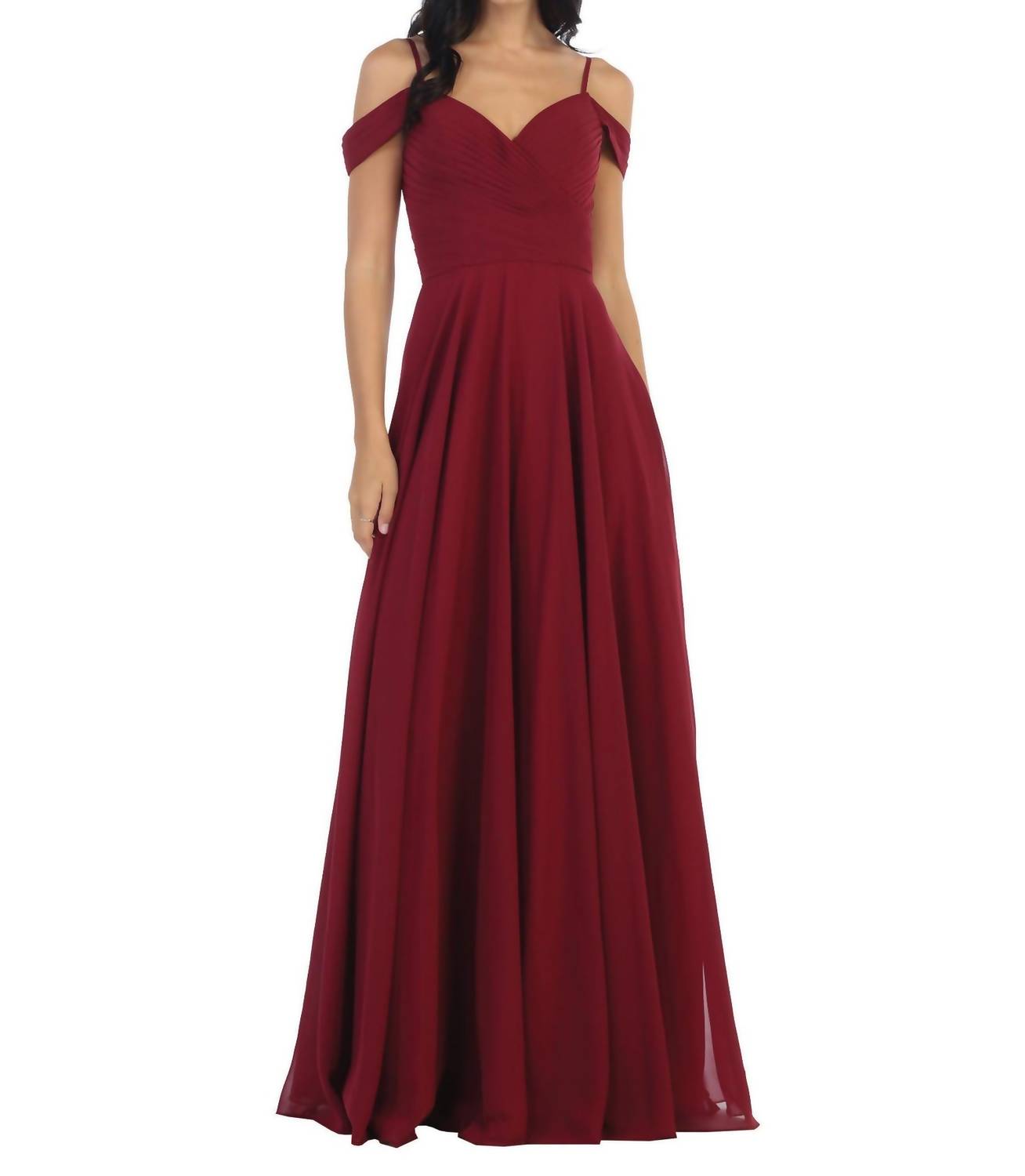 Schulterfreies Maxikleid